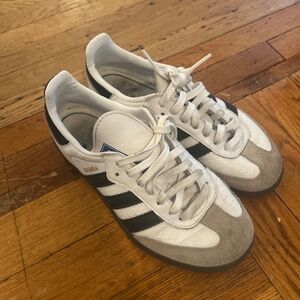 Kids Adidas Samba OG White Leather Casual Sneakers Shoes Size 2